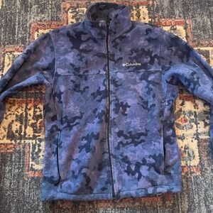 Columbia Navy Patterned Fleece Jacket